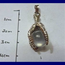 pendant..clear quartz ball,sterling silver